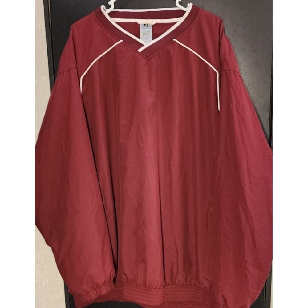 Mens XXL Russell Athletics Crewneck Pullover  Jacket Maroon